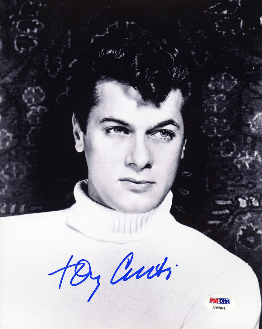 Tony Curtis SIGNED 8x10 Photo Poster painting Some Like It Hot Defiant Ones PSA/DNA AUTOGRAPHED