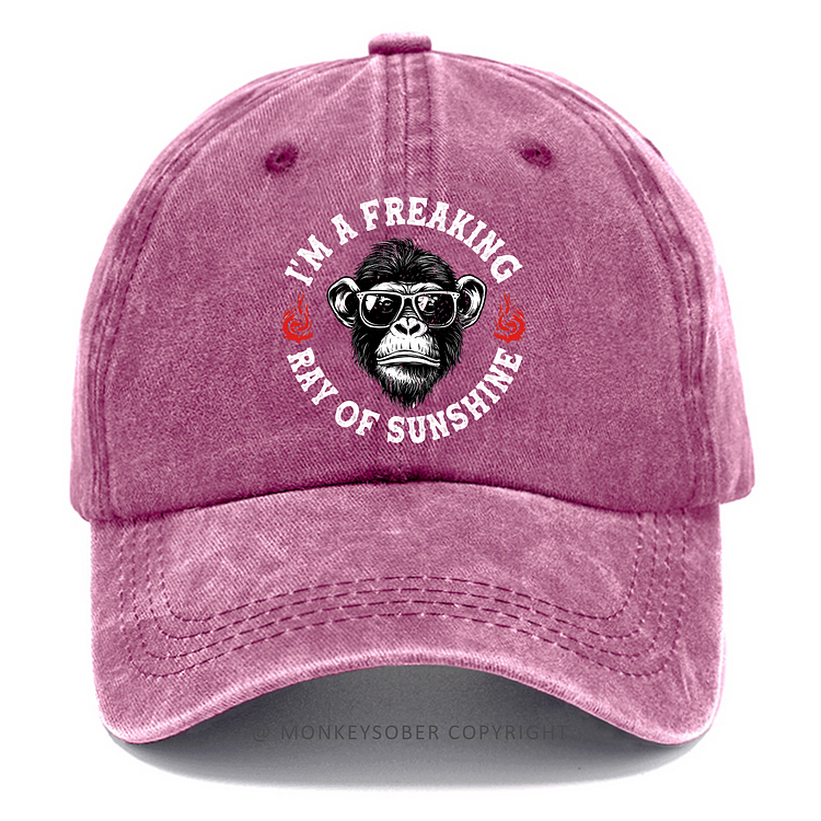 I'm A Freaking Ray Of Sunshine Washed Baseball Caps