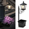 2-in-1 Solar Planter Lamp Waterproof IP54 Auto On/off Sensor 8-10 Hrs Long Lighting Solar Powered Pathway Light with Planter for Garden & Patio (No Flowers Included)