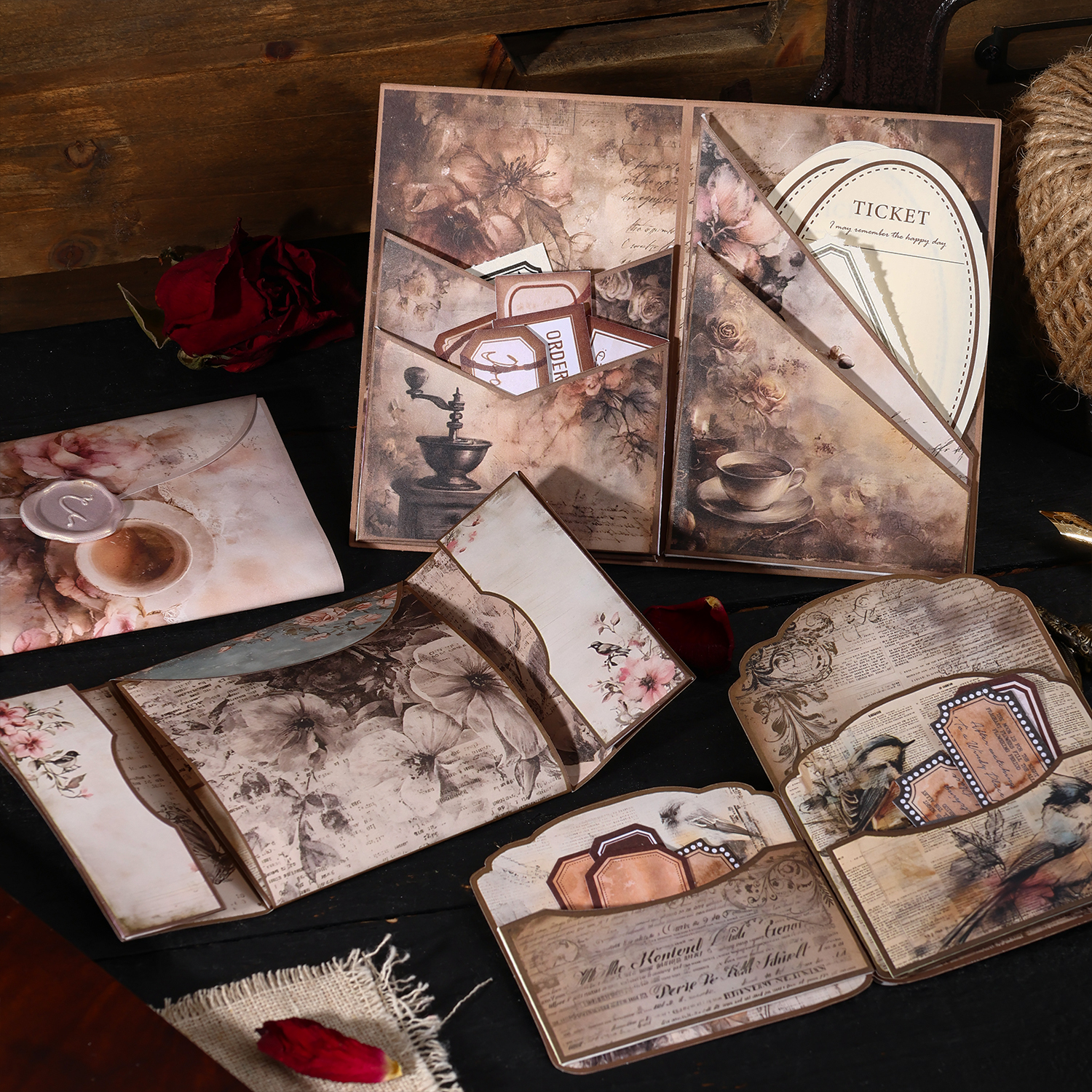 트랩 소재 팩 - 핸드메이드 컬렉터 시리즈 레트로 꽃과 새