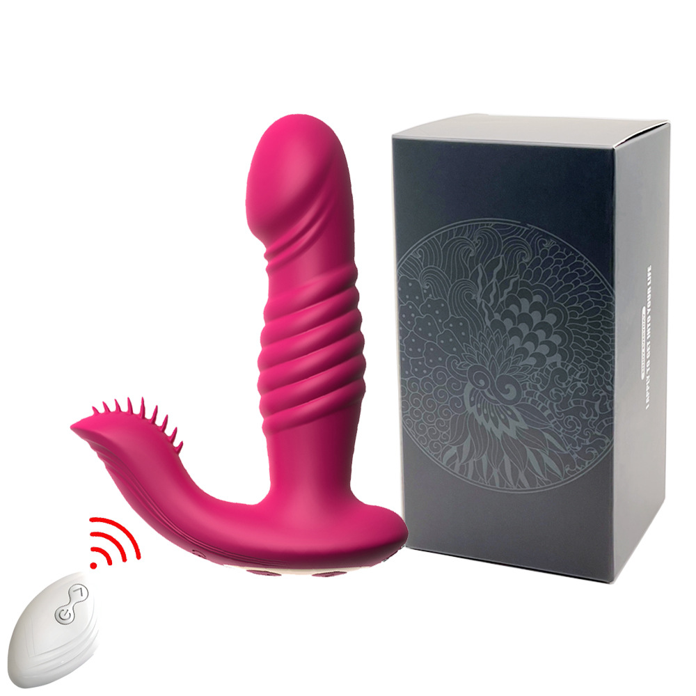 Thrusting Wearable Vibrator With Flicking Tongue Panty Vibrator With Remote Control - Rose Toy