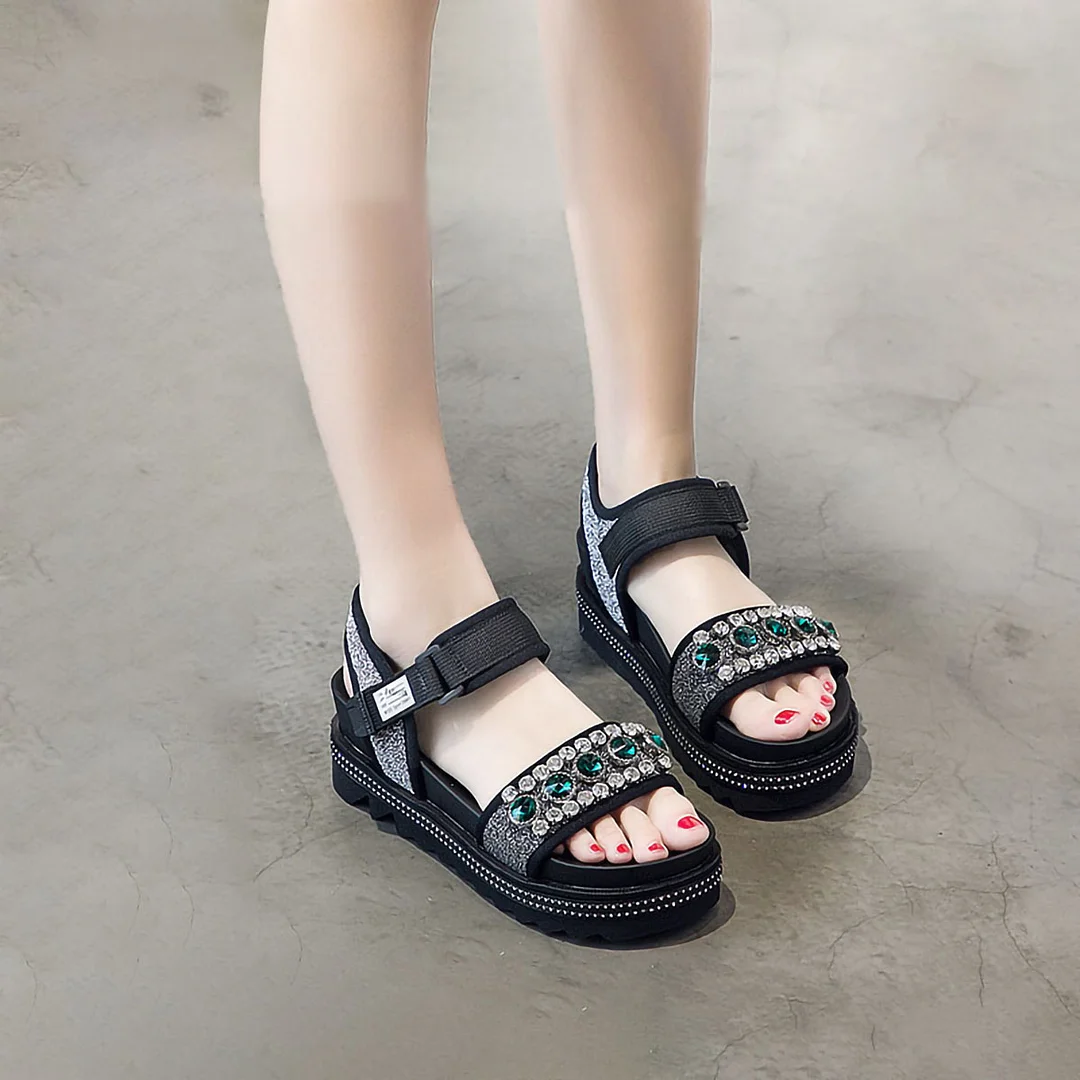 Letclo™ 2021 New Summer Fashion Thick-soled Increase Velcro Platform Sandals letclo Letclo