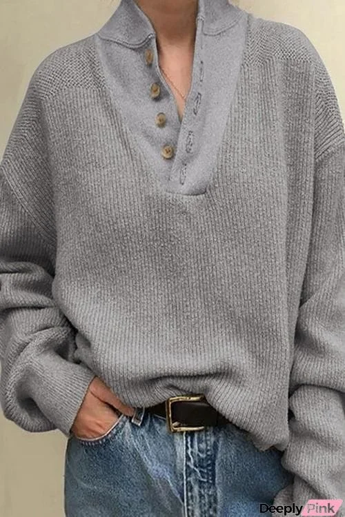 Button Neck Sweater