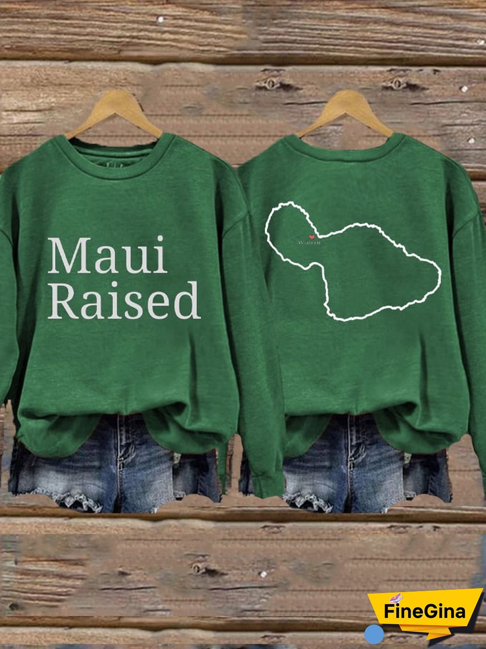 Women's Lahaina Maui Raised Hawaii Print Sweatshirt