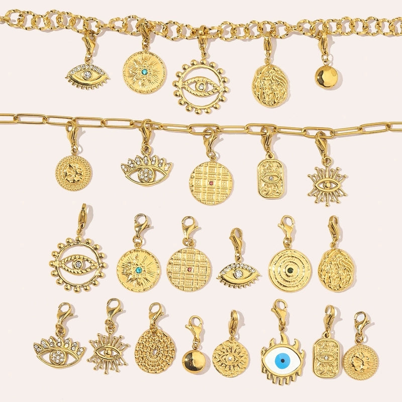 3 PCS/Package Titanium Steel Rhinestones Eye Pendant Jewelry Accessories