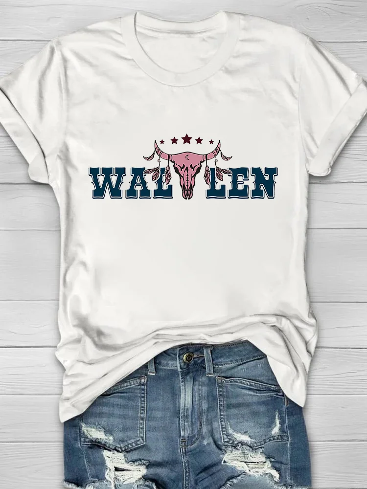 Wallen Printed Crew Neck Women's T-shirt