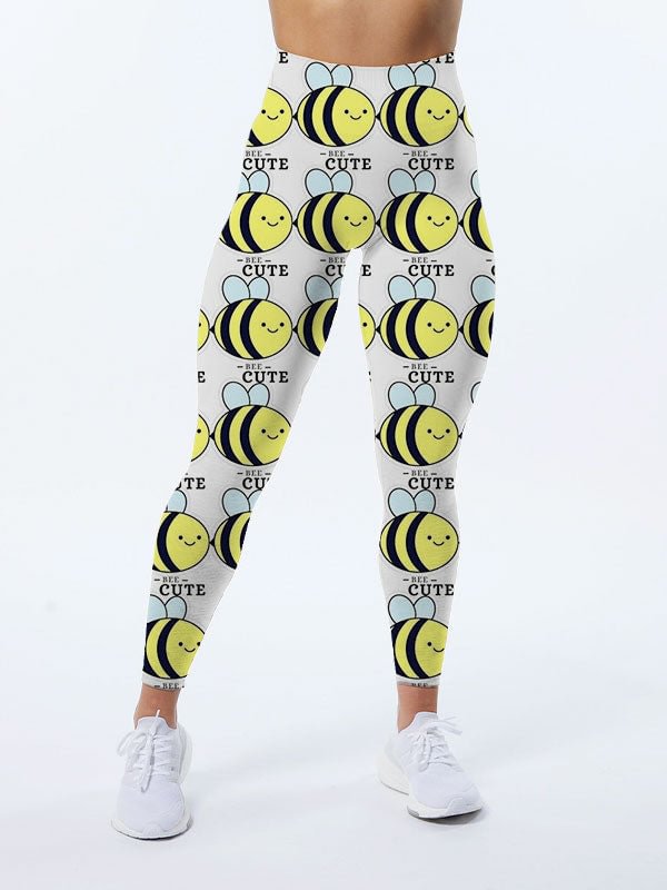 Cute Bee Design Leggings