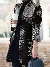 Retro Printed Loose Long Sleeves Coats