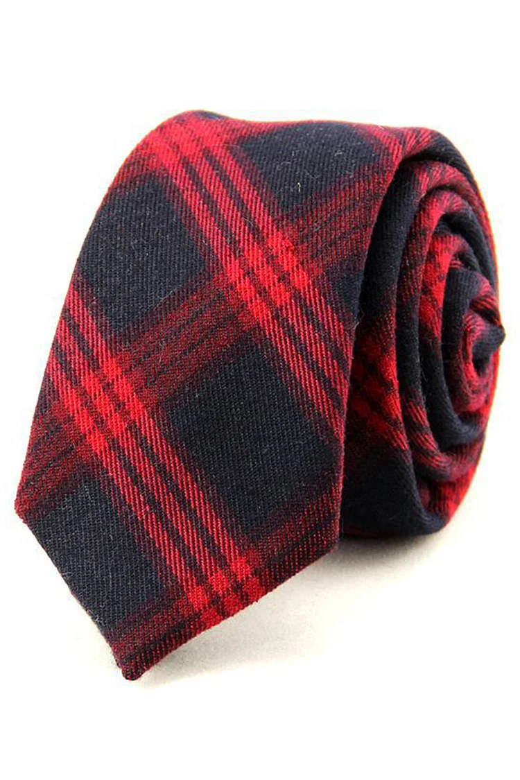Casual Colorblock Plaid Necktie