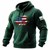Men's Vintage American Flag Patriotic Print Pocket Long Sleeve Hoodie by Inlyline
