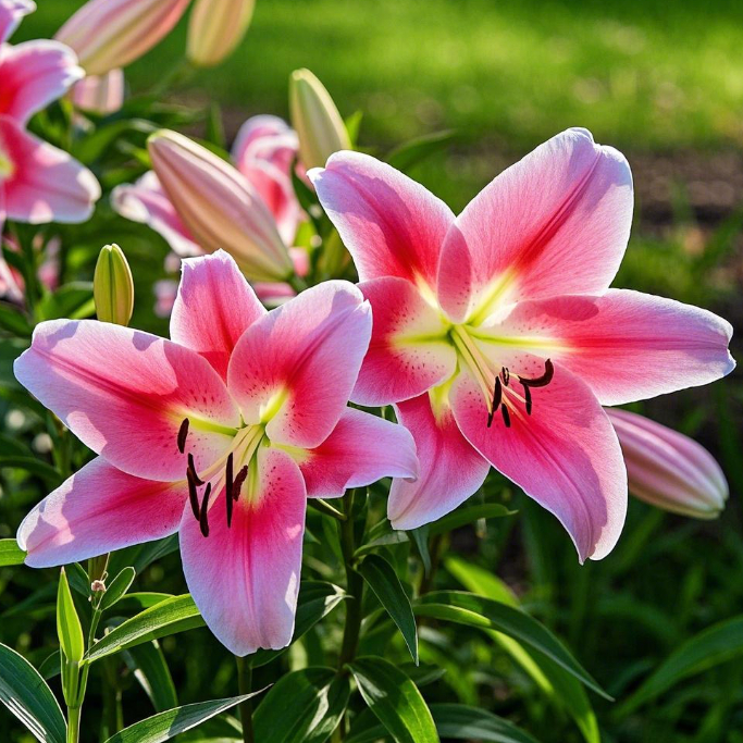 Double-petaled bicolor fragrant lily Bulbs—Fresh and Sweet