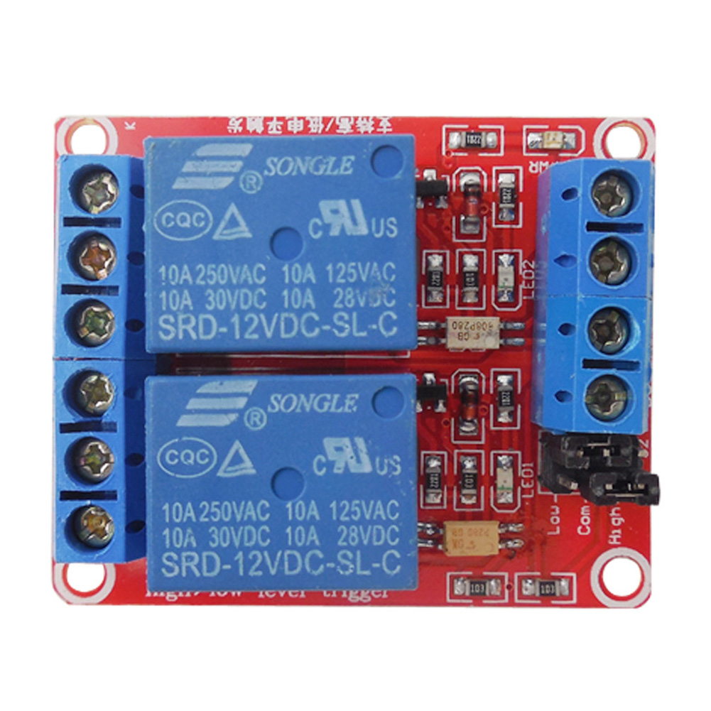 

12V 2-Channel Relay Module Optocoupler H/L Level Triger for Arduino Raspber, 501 Original