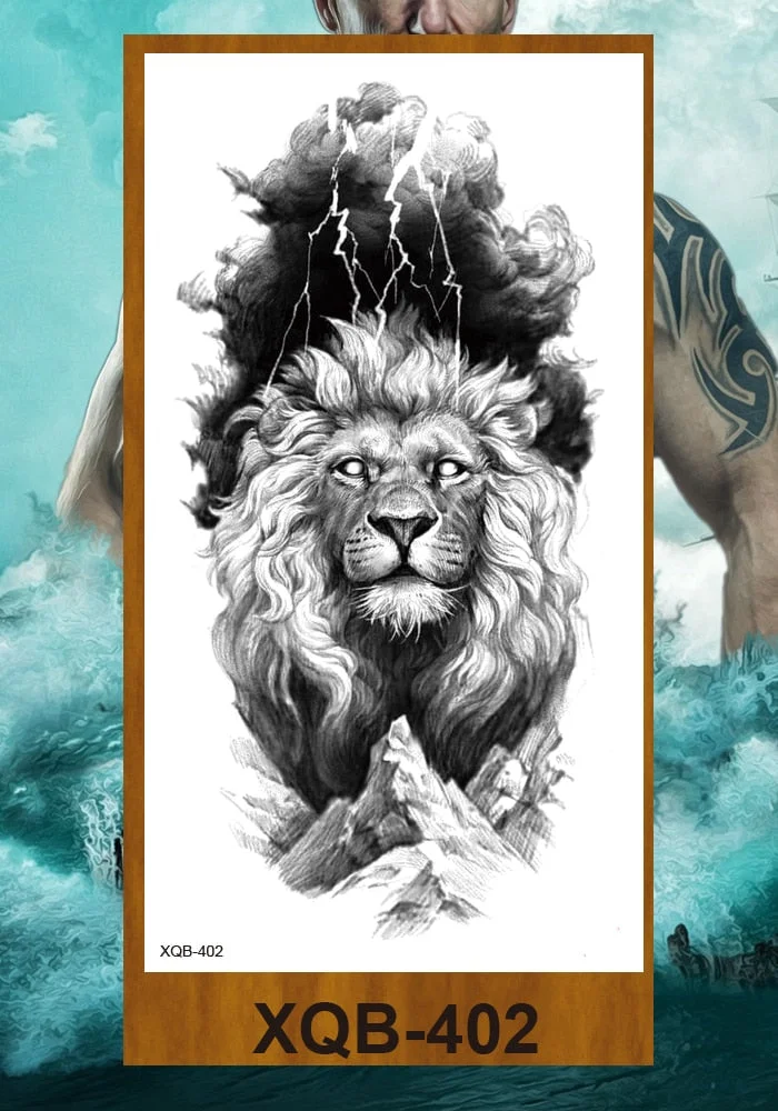 Sexy Fake Tattoo for Woman Large Leg Thigh Body Tattoo Stickers Waterproof Temporary Tattoos Peony Lotus Flowers Fish Dragon