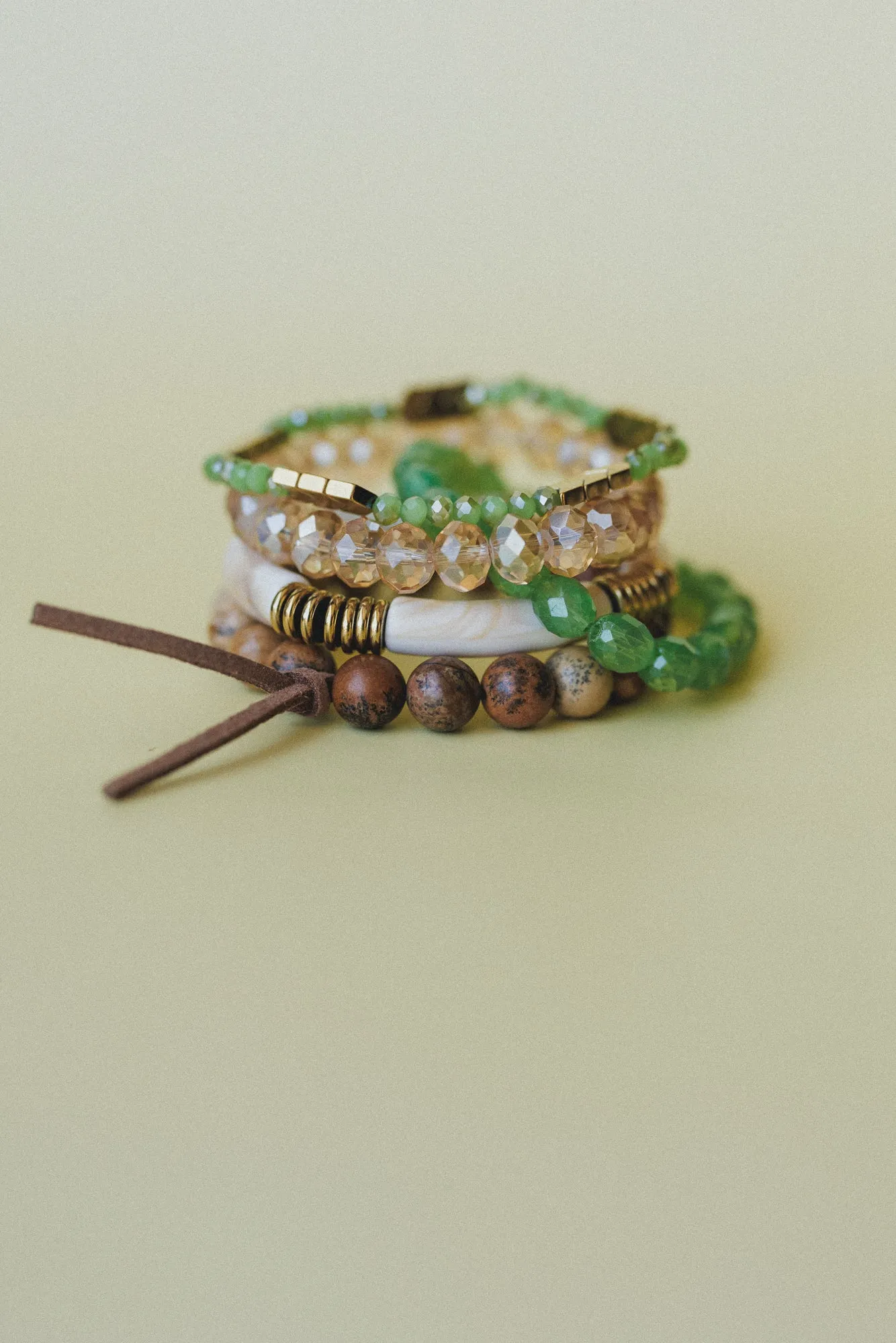 Romilly Bracelet Set - Green Multi