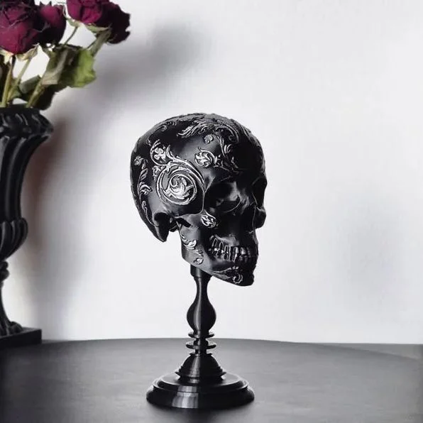 Gothic Baroque Victorian Filigree Skull