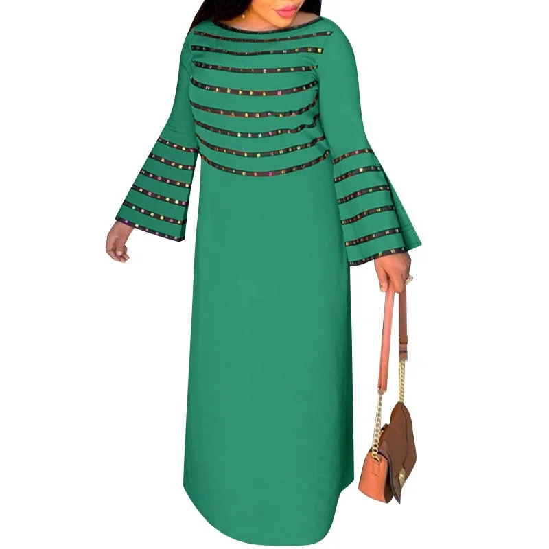 Women Summer Sundress 2022 VONDA Vintage Printed Party Long Maxi Dresses Casual Long Flare Sleeve Vestido Robe Femme Femininas