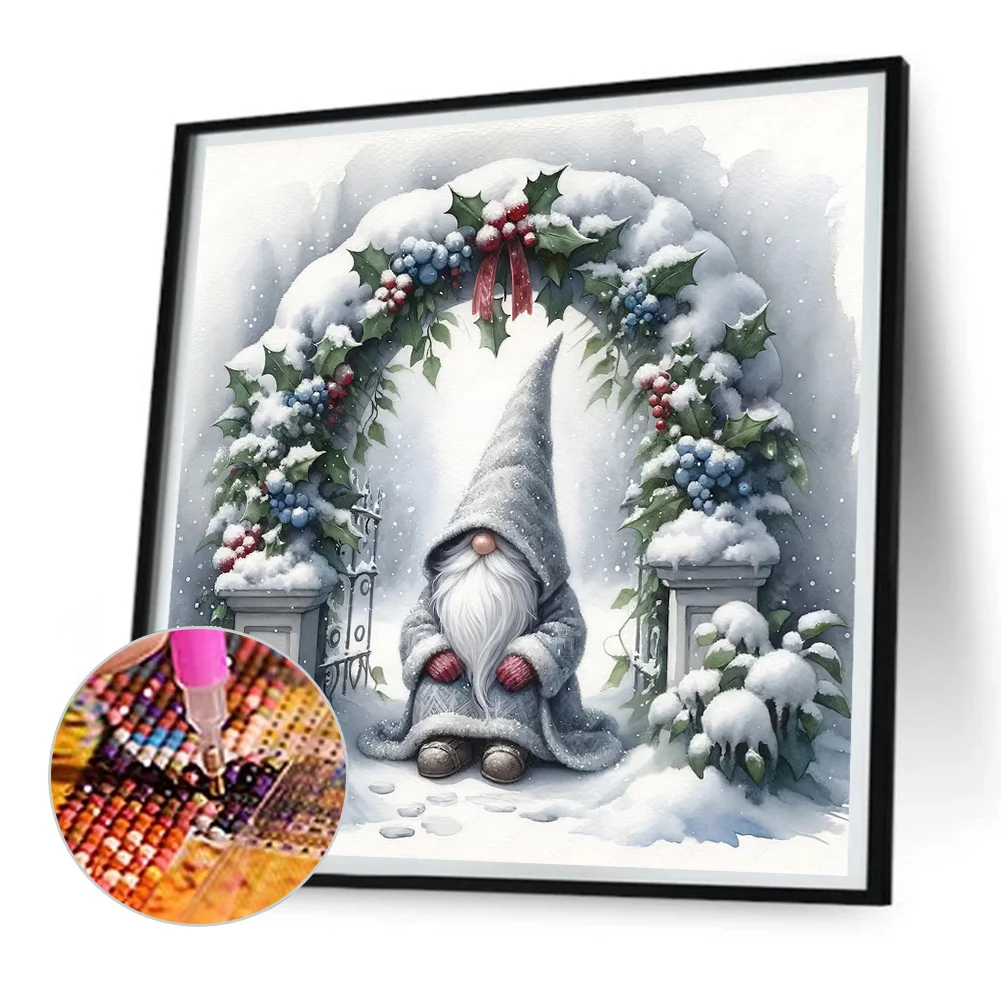 Diamond Painting - Full Round Drill - Christmas Gnome(Canvas|30*30cm)