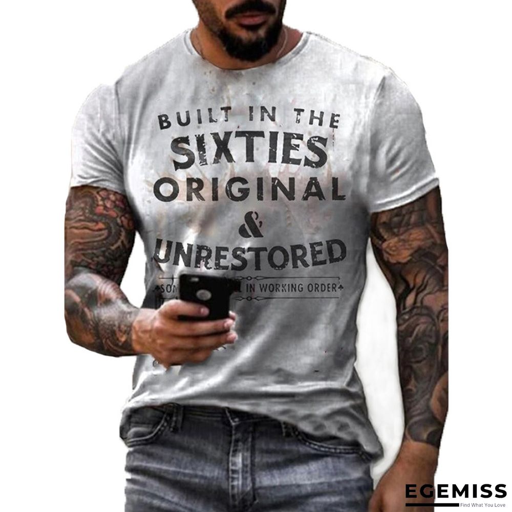 Casual Short Sleeve Digital Printing Slim Fit European and American Personalized Men's T-shirt | EGEMISS