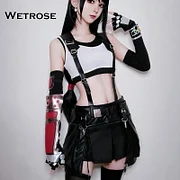 [Wetrose] Final Fantasy Tifa Lockhart SR Cosplay Costume Game Suit Wig Eardrop Full Set
