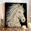 DIY Pearl Painting Horse for Home Wall Decor with Frame(30x30cm)