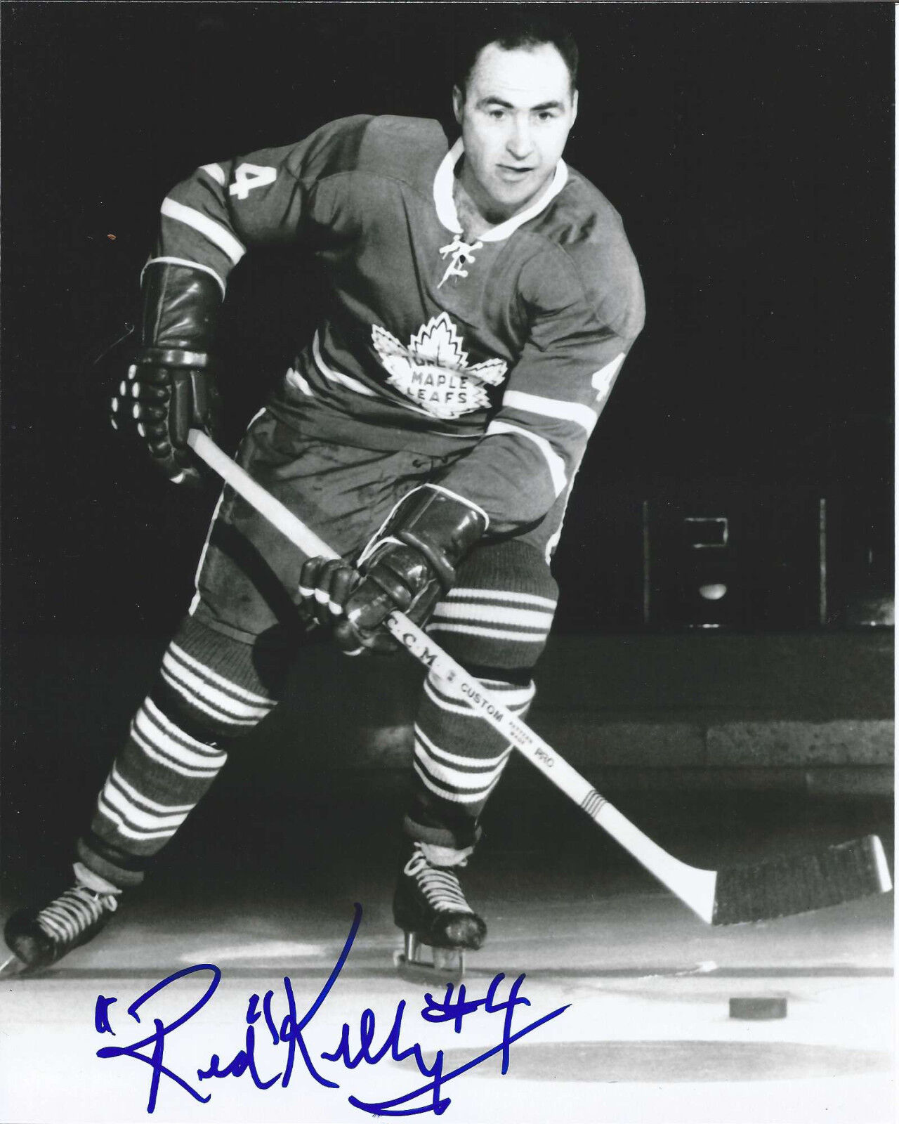 TORONTO MAPLE LEAFS RED KELLY SIGNED 8X10 Photo Poster painting W/COA DETROIT RED WINGS LEGEND B