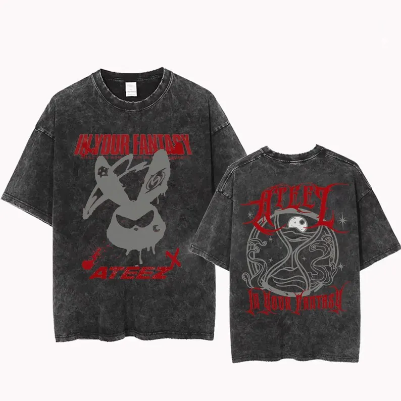 Ateez World Tour In Your Fantasy Black Washed T-Shirt