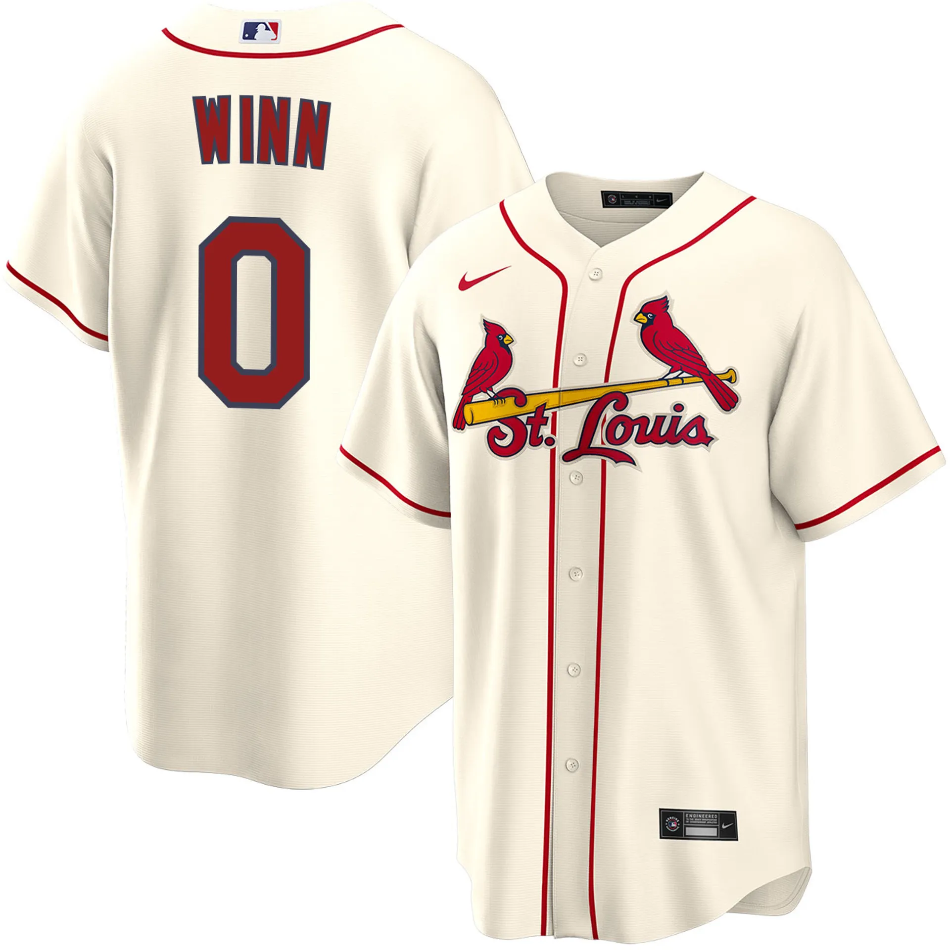 Men's St. Louis Cardinals #0 Masyn Winn Cream Home Limited Jersey 74HC