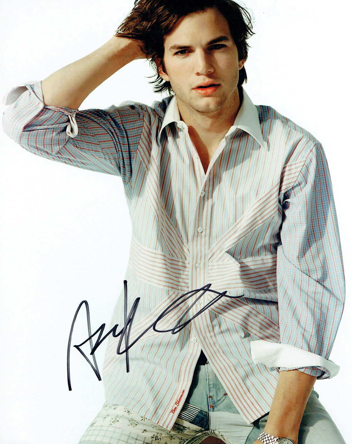 Ashton KUTCHER SIGNED Autograph 10x8 Photo Poster painting AFTAL COA American Actor Model