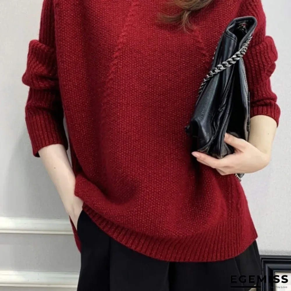 Half-neck Thick Loose Lazy Sweater | EGEMISS