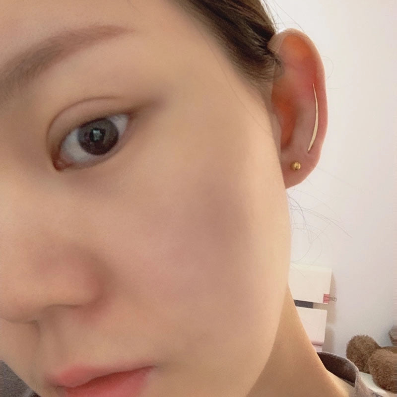 New Curved U-shaped Ear Clip Women’s Simple Personality Fashion Elegant Hammer Face  Earrings Ear Studs