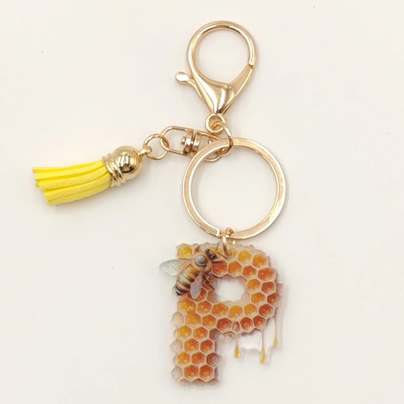 Classic Style Commute Letter Bee Arylic Unisex Bag Pendant Keychain