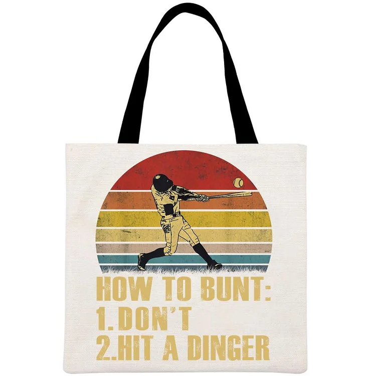 Funny Baseball Printed Linen Bag-Annaletters