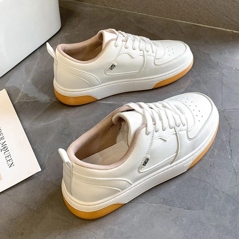 Yyvonne Women Sneakers 2023 Spring New Fashion Lace Up White Platform Women Sports Shoes Ladies Running Casual Shoes Vulcanize Shoes