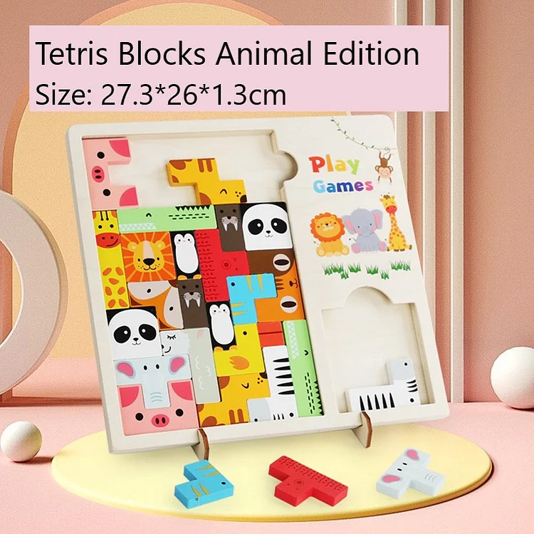 Wooden 3D Puzzle thinking training assembled blocks children's gift Tetris toys | 168DEAL