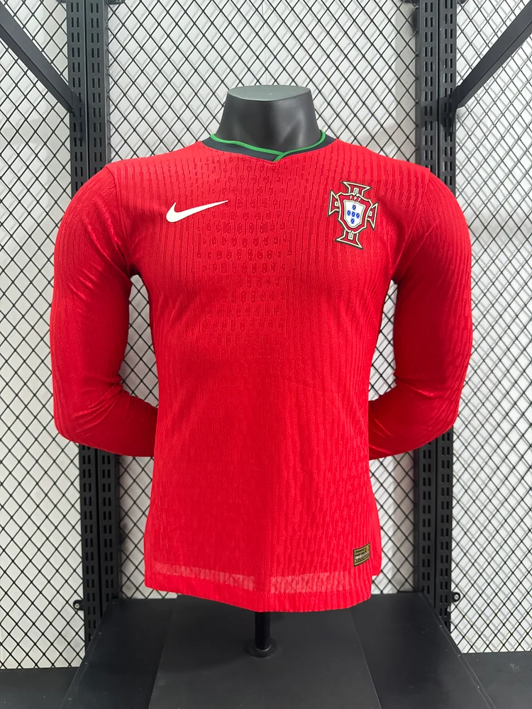 2024 Portugal Home Long Sleeve Shirt - Player Edition