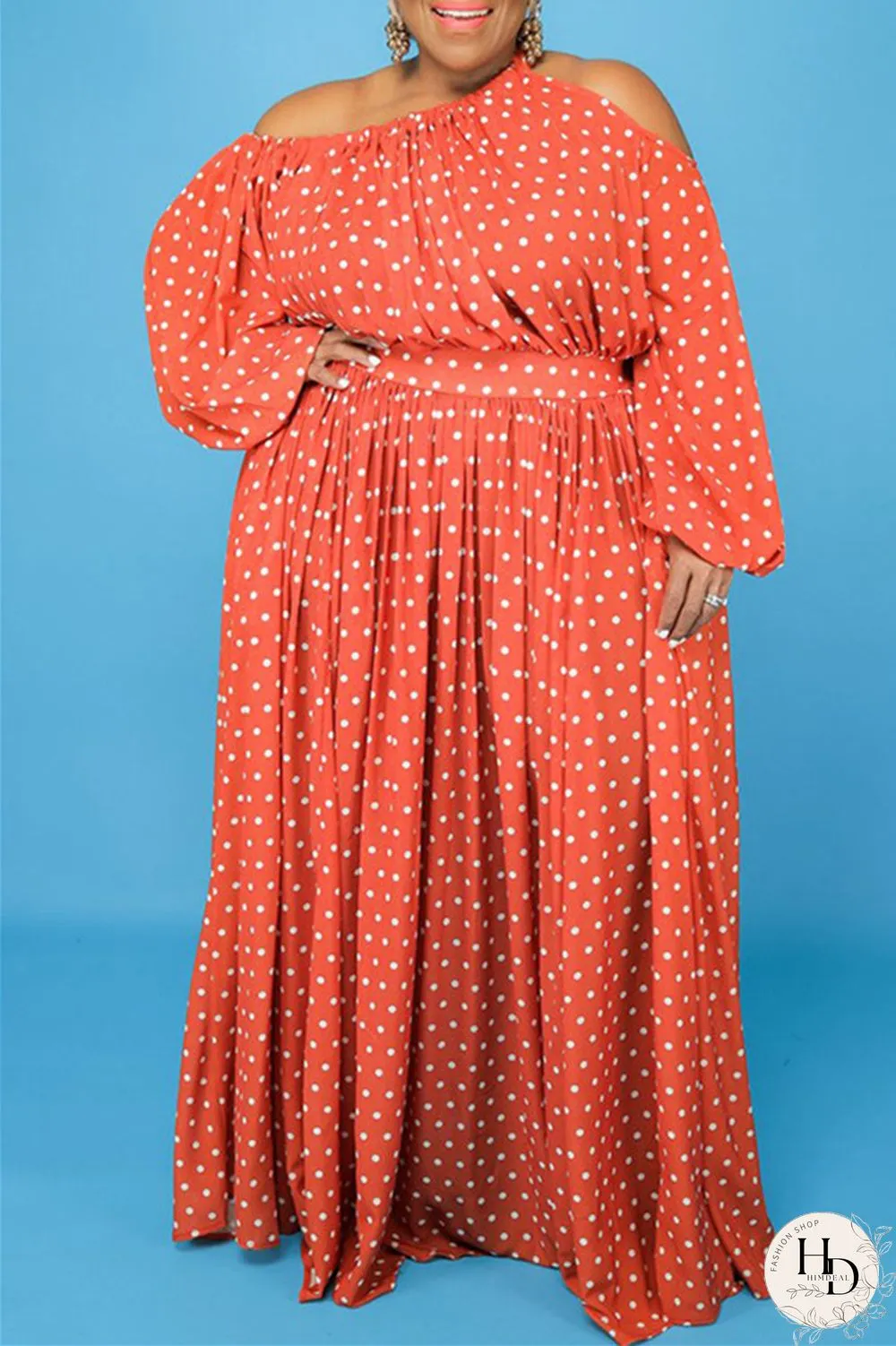 Black Fashion Casual Print Hollowed Out Oblique Collar Long Sleeve Plus Size Dresses