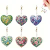 6Pcs acrylique coeur fleur double face-bricolage porte-clés