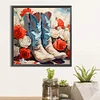 Diamond Painting-DIY Full Round Drill Flower Cowboy Boots（40*40CM)