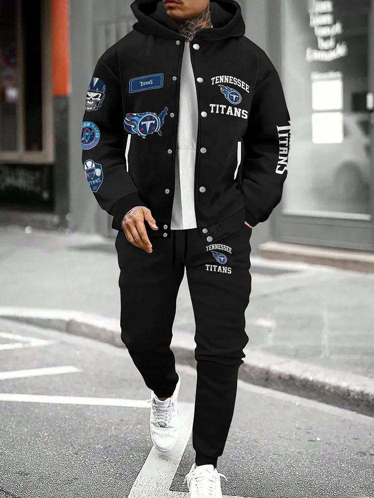 Tennessee Titans 2026  New Design Hooded Jacket With Drawstring Waistband Joggers 2pcs Set
