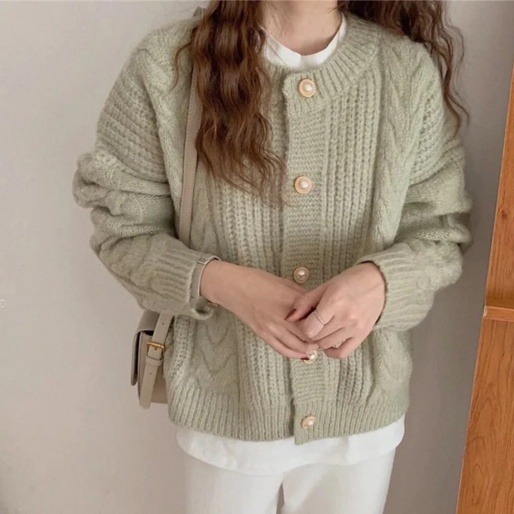 Knitted Plain Long Sleeve Shift Sweater QueenFunky