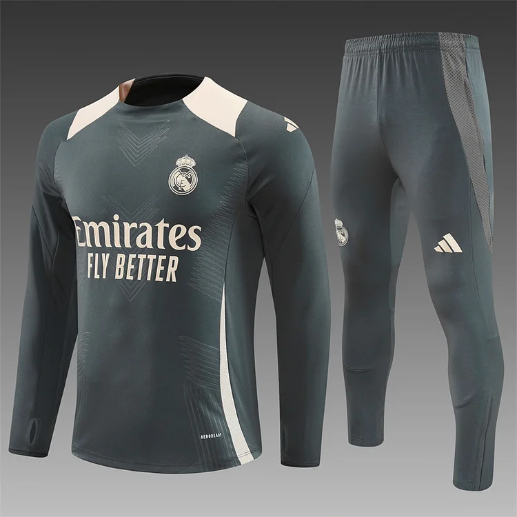 2024-25 Real Madrid dark grey half-zip training jersey
