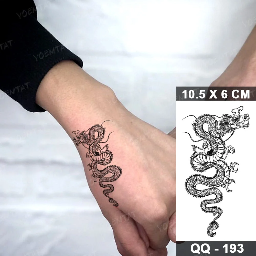 Waterproof Temporary Tattoo Stickers Clock Compass Flower Arrow Henna Flash Tatoo Women Men Indian Hand-painted Small Fake Tatto