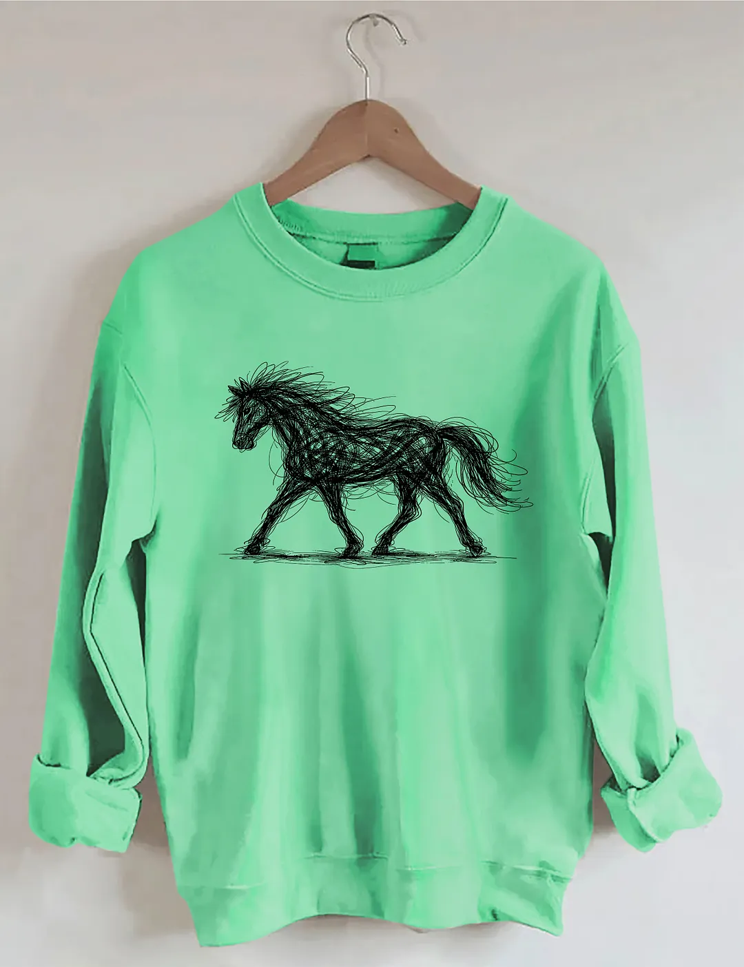 Abstract Art Line Horse Sweatshirt