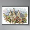 (Stamped/Counted) Castle-14CT Cross Stitch 50*38cm/19.69*14.96in