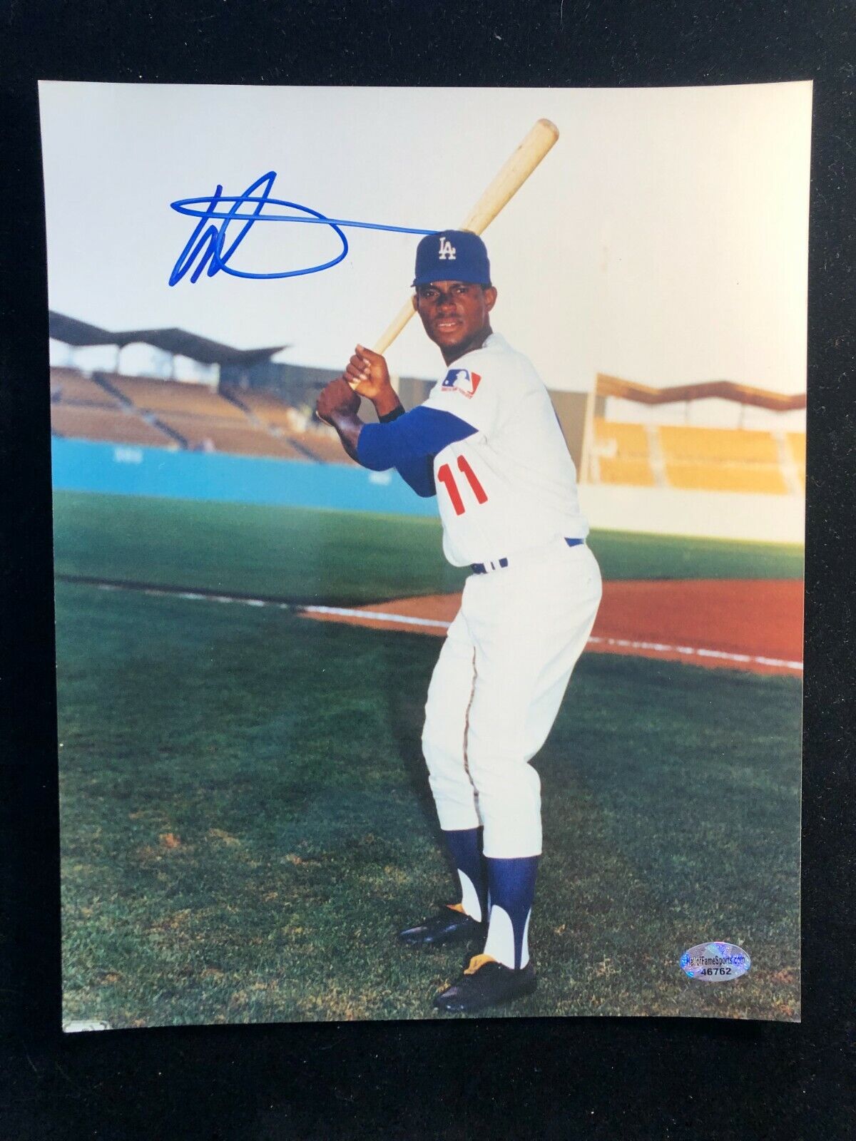 Manny Mota Signed Autographed Photo Poster painting - COA - Los Angeles Dodgers