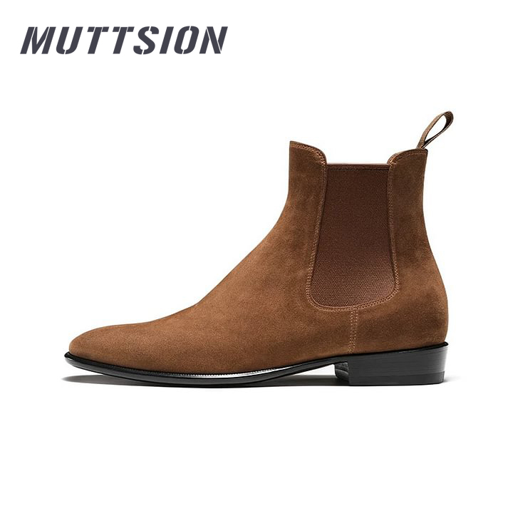 MUTTSION Chelsea Ankle Boots Kangaroo Suede Leather British Style Martin Boots MUTTSION.COM MUTTSION