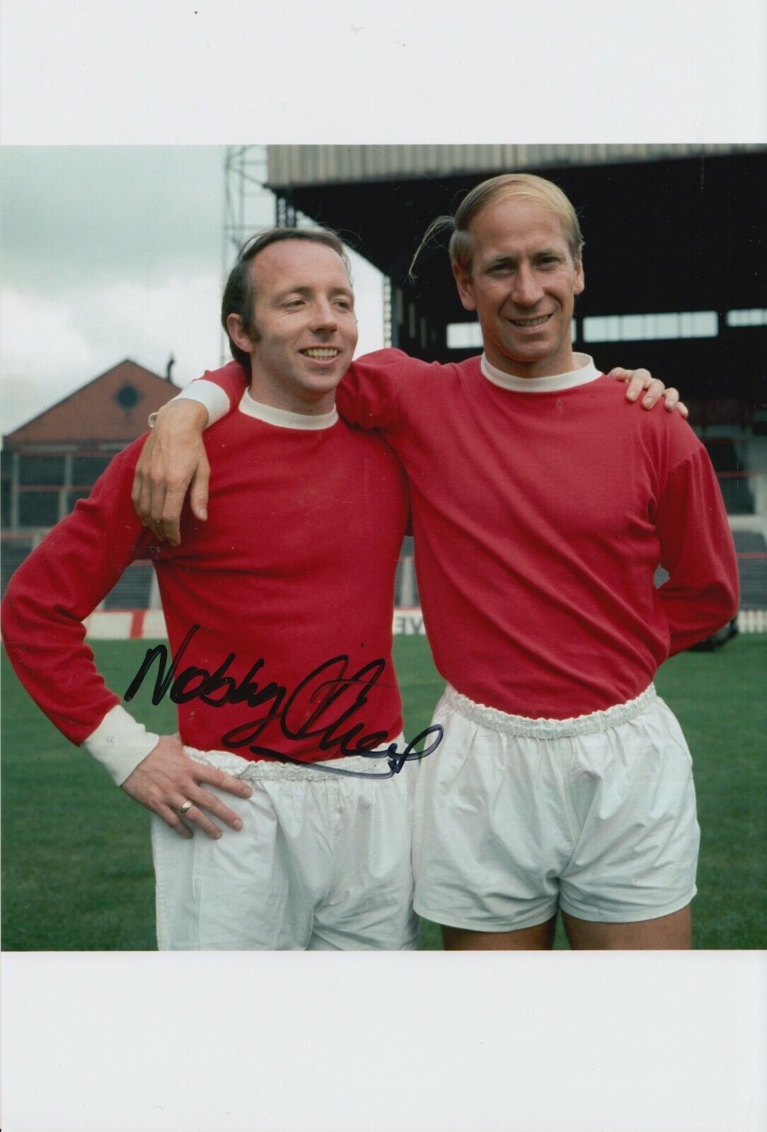 Nobby Stiles Hand Signed 12x8 Photo Poster painting - Manchester United Autograph 2.