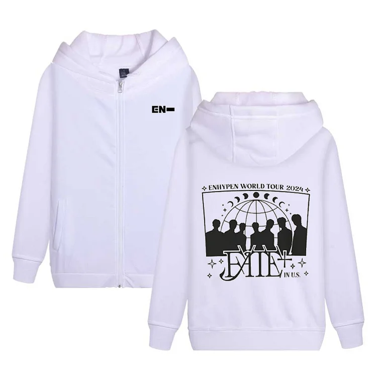 ENHYPEN World Tour FATE PLUS Member Silhouette Zip-Up Hoodie