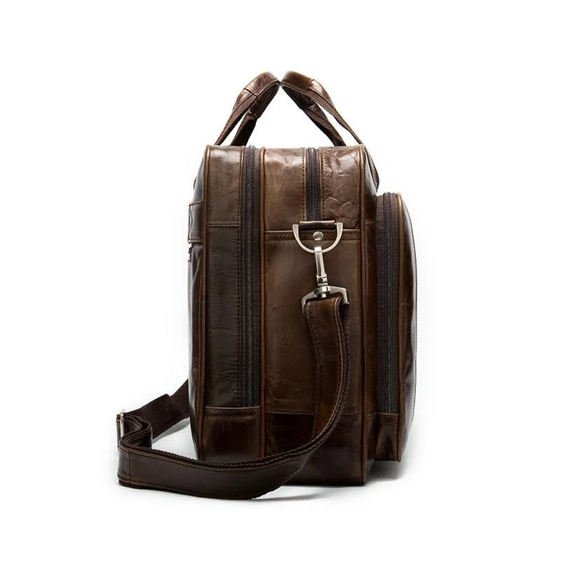 Business Large Capacity Laptop Leather Briefcase Handbag