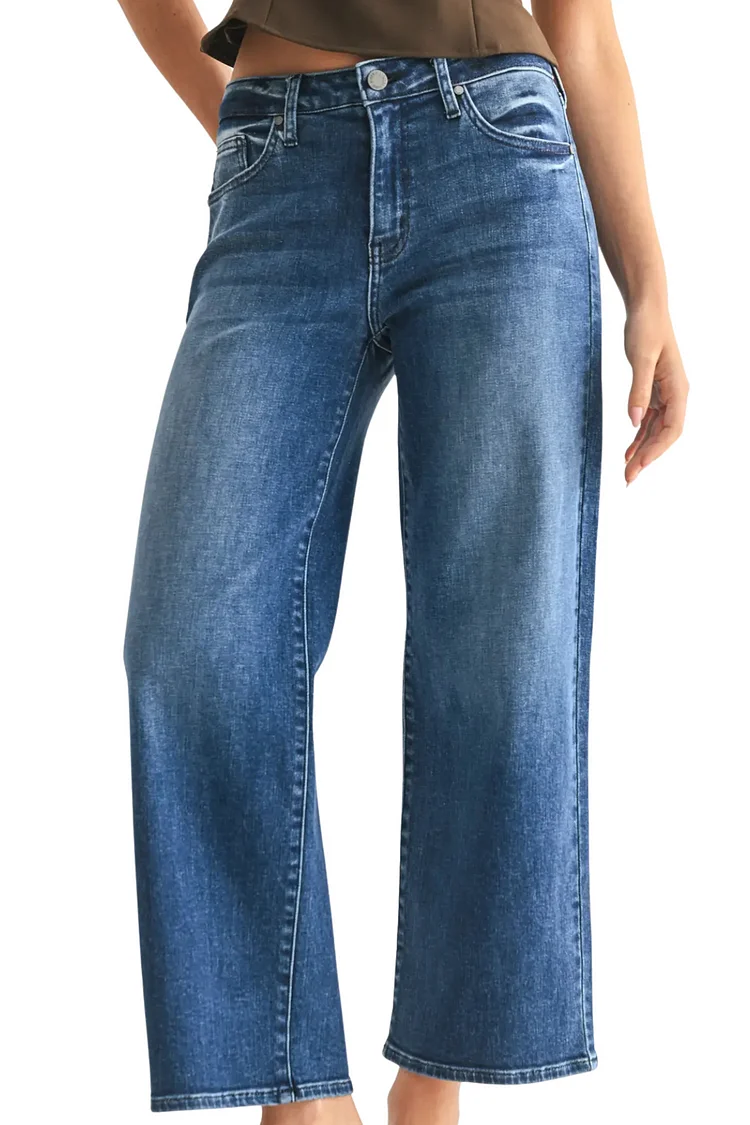 Just Black Denim Petite Slim Wide Leg - Dark Wash